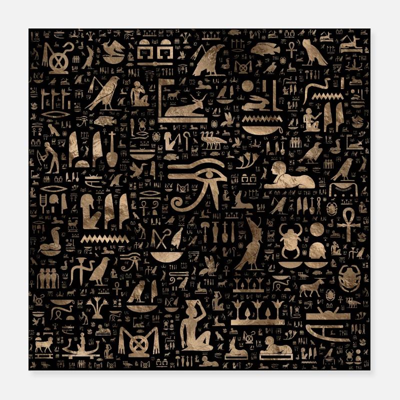 Ancient Egyptian hieroglyphs Poster 16" x 16" (40x40 cm)