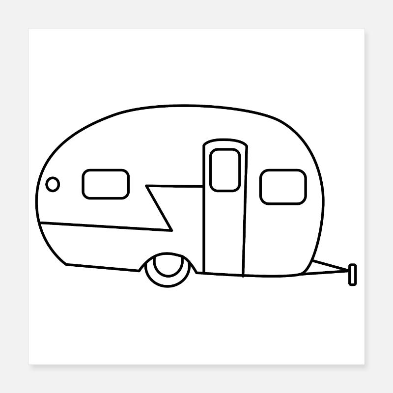 Wohnwagen Poster 40x40 cm