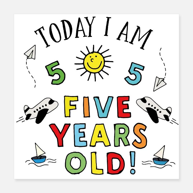 5th birthday Poster 16" x 16" (40x40 cm)