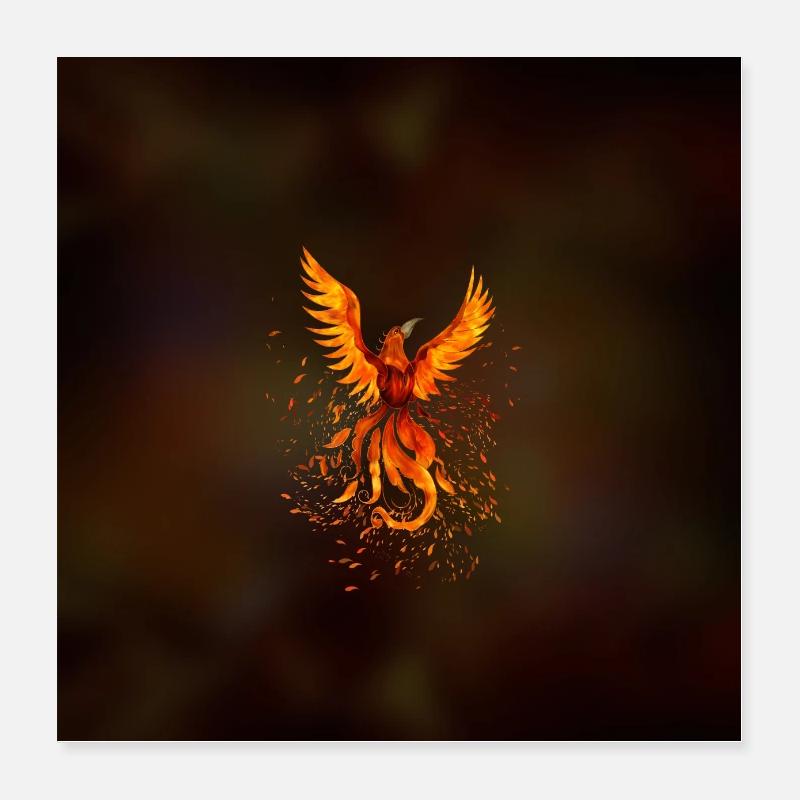 Rising Phoenix Bird Poster 16" x 16" (40x40 cm)
