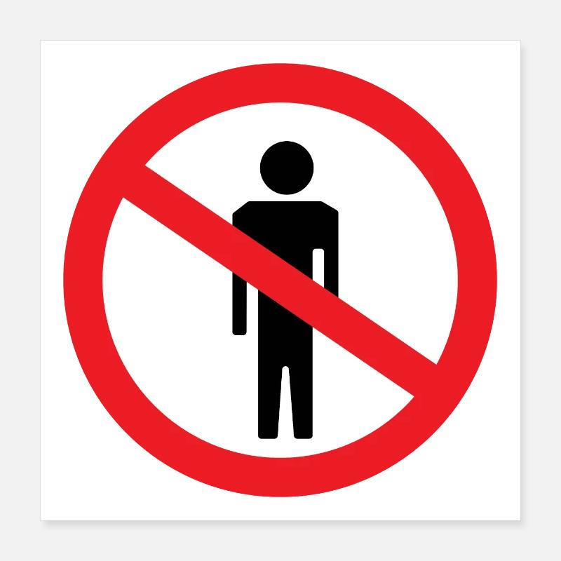 Stoppschild Stopp Menschen lustige Geschenkidee Poster 40x40 cm