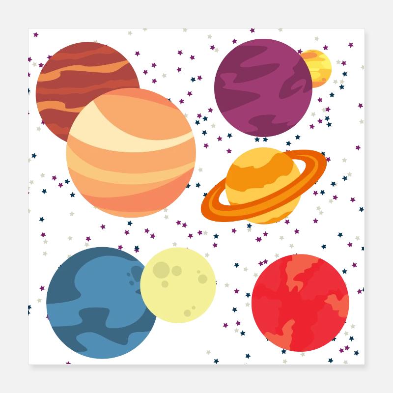 Planets and Stars Poster 16" x 16" (40x40 cm)