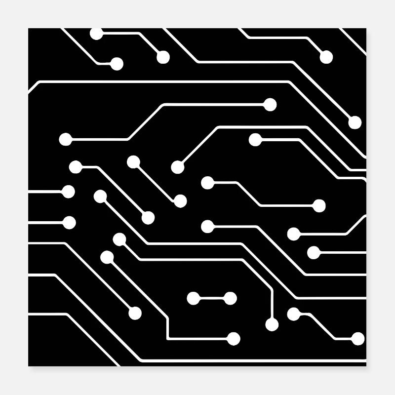 Modèle d'ordinateur Poster 40 x 40 cm