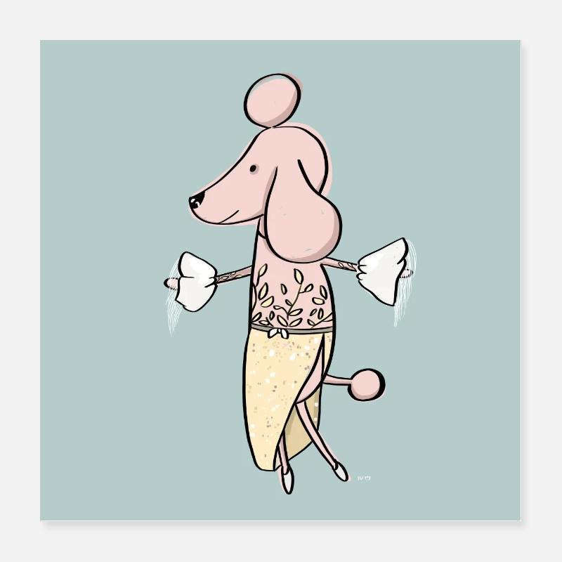 Poodle Poster 16" x 16" (40x40 cm)