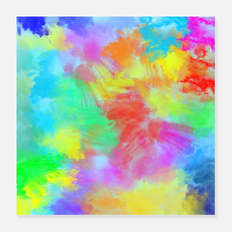 Smartphone Hülle Button Mousepad Wasserfarben bunt Poster 40x40 cm