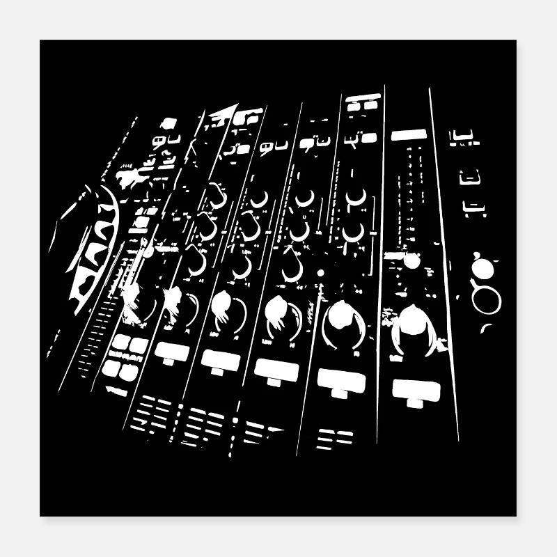 DJ face mask Poster 16" x 16" (40x40 cm)