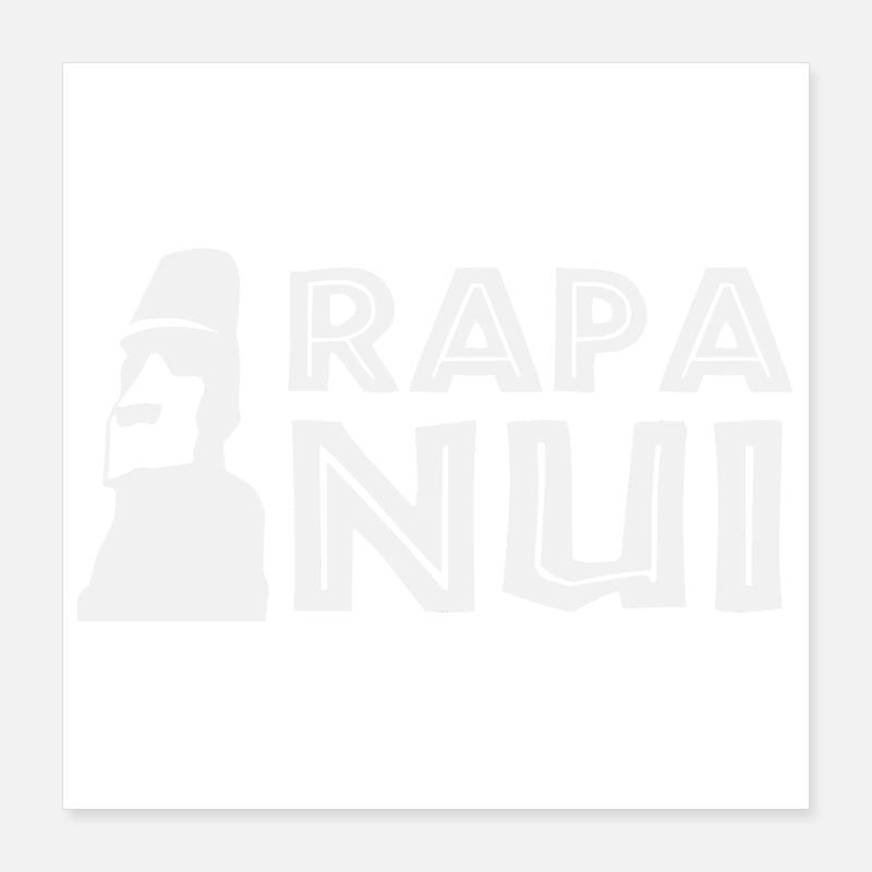 Rapa Nui Moi Île de Pâques Polynésie Idée cadeau Poster 40 x 40 cm