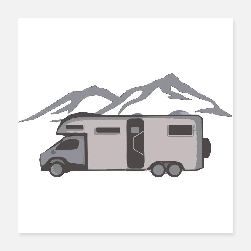 Camping camper van Poster 16" x 16" (40x40 cm)