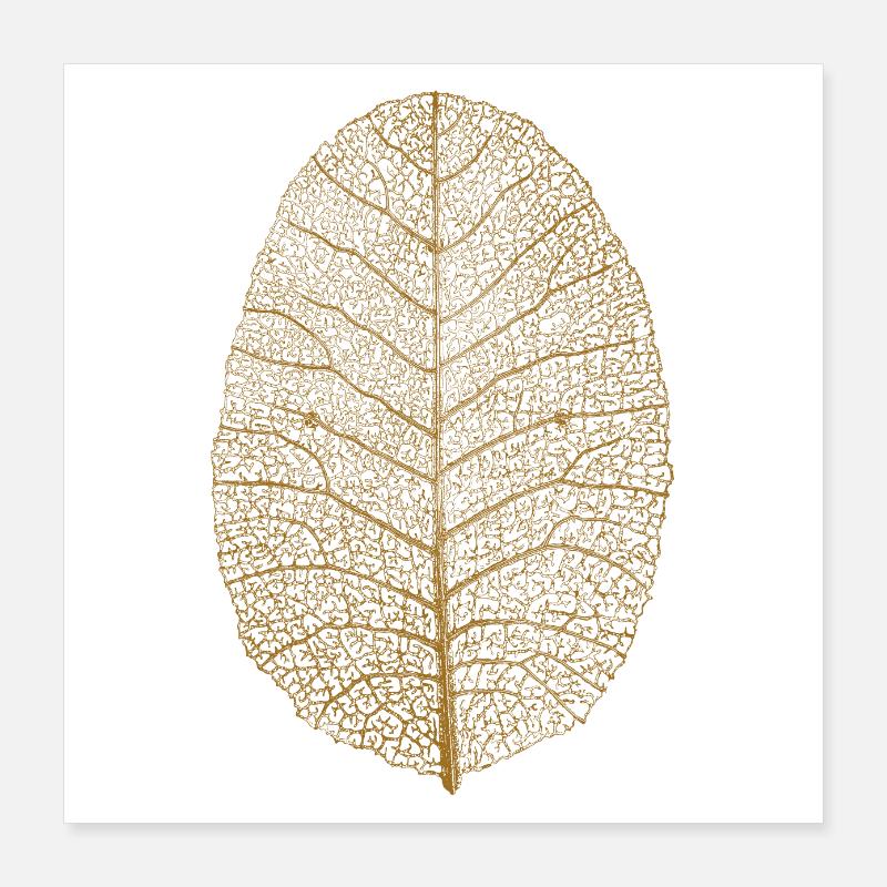 gyldent blad Poster 40x40 cm