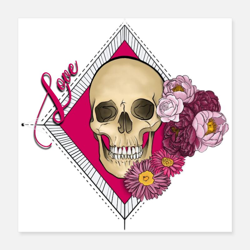 Love skull Poster 16" x 16" (40x40 cm)