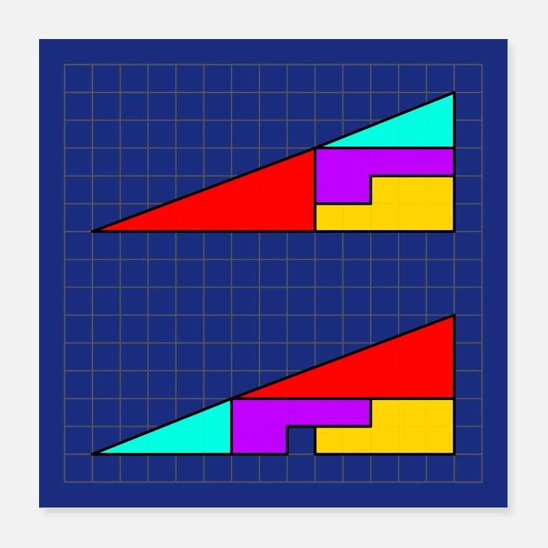 Triangles avec carré manquant - hgr1 - Poster 40 x 40 cm - blanc