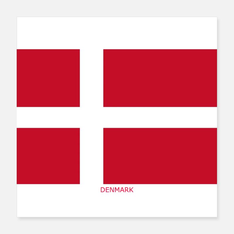 DÄNEMARK FLAGGE Poster 40x40 cm