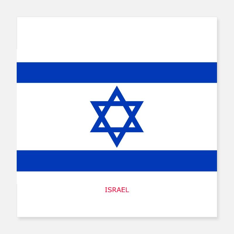 DRAPEAU ISRAEL Poster 40 x 40 cm