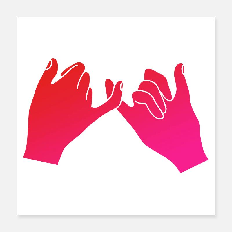 Pinky Swear pinky versprechen Pärchen-Geschenkidee Poster 40x40 cm