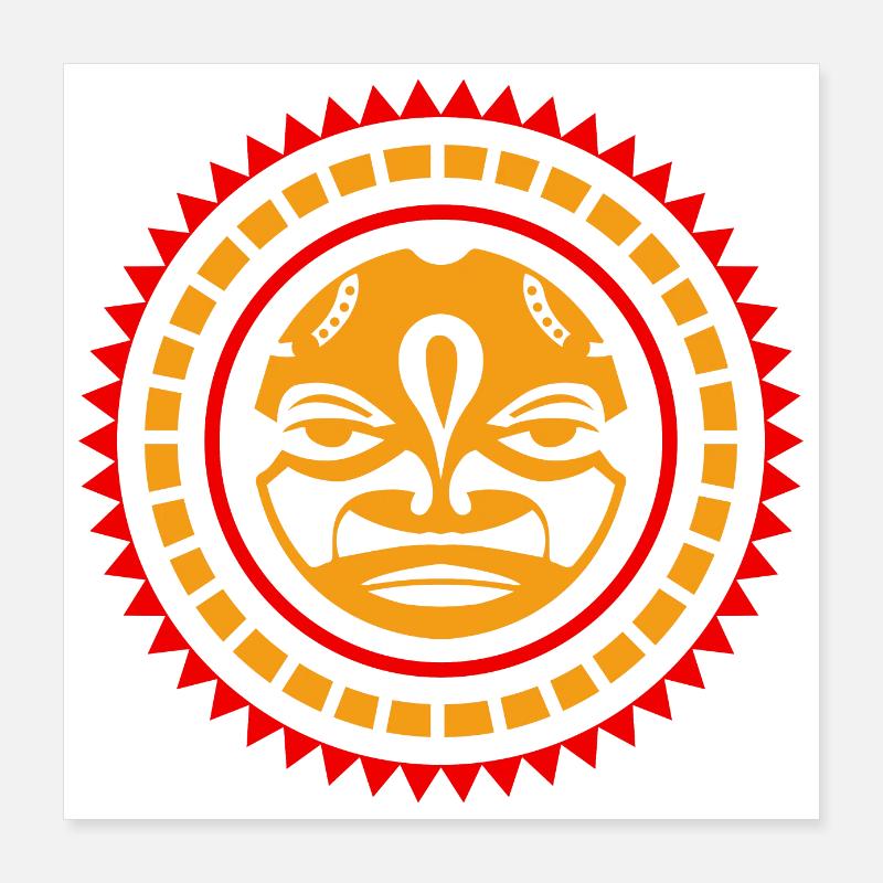 Samoa Sun Polynesian Tribal Tattoo-Geschenkidee Poster 40x40 cm