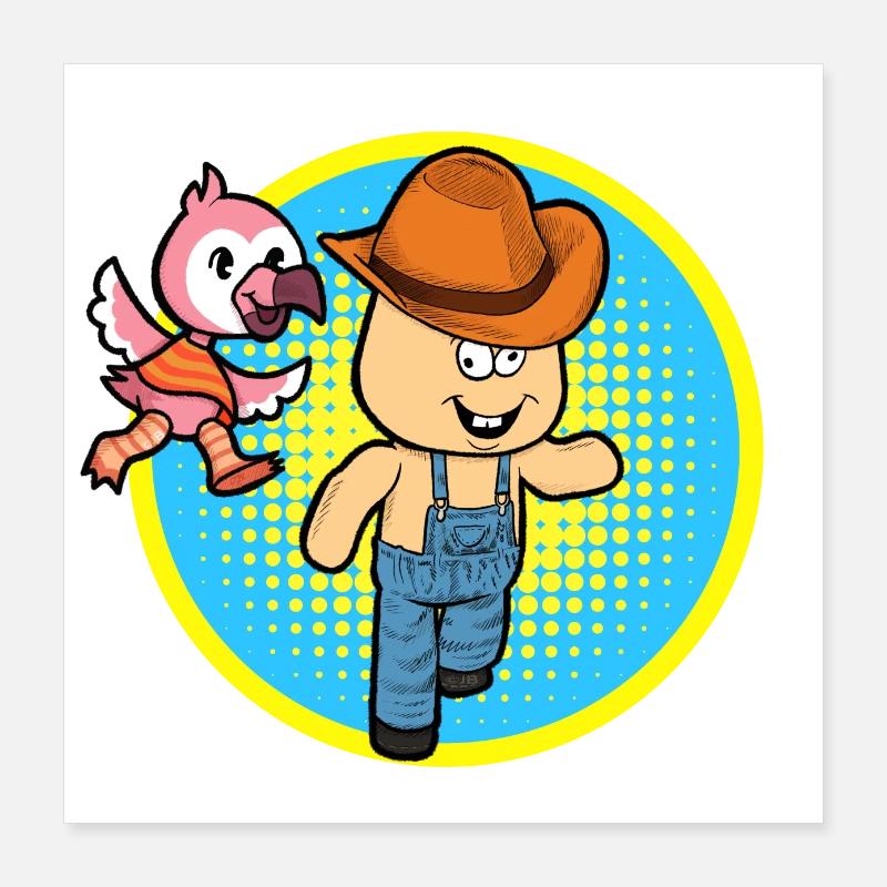 Flamingo Chases Hick Poster 16" x 16" (40x40 cm)