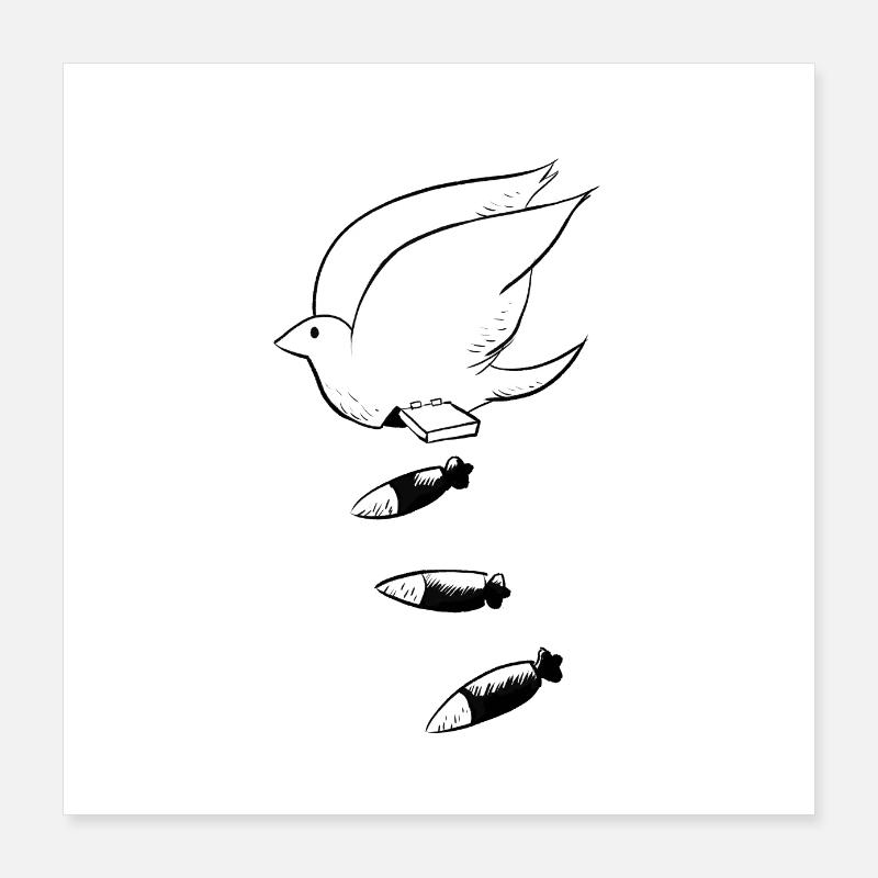 Vogel des Friedens Poster 40x40 cm