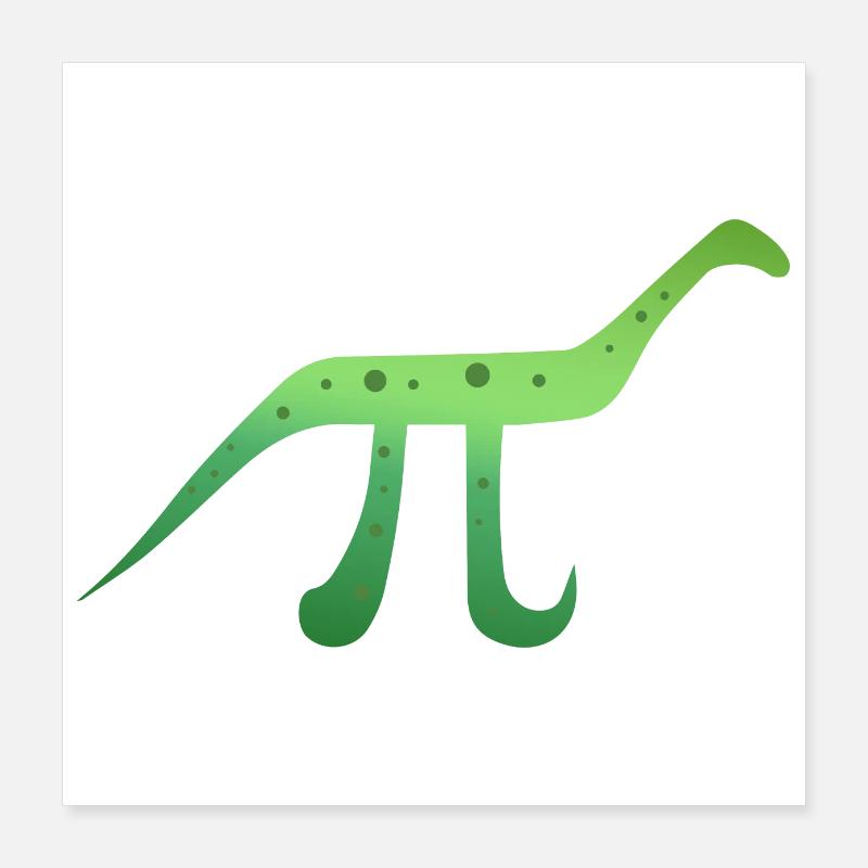 Mathe-Symbol Pinosaurus Pi Dinosaurier Geschenk Poster 40x40 cm