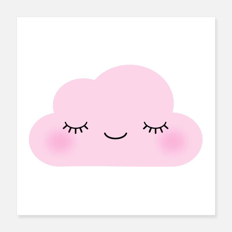 Rosa Wolke Poster 40x40 cm