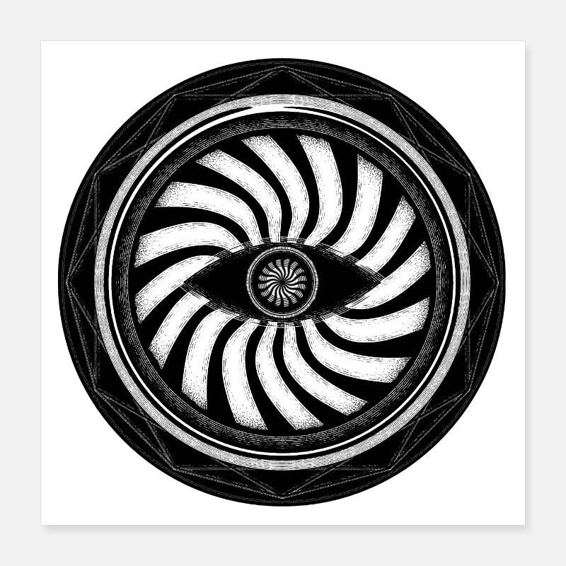 Œil de la Sagesse Psychédélique Poster 40 x 40 cm