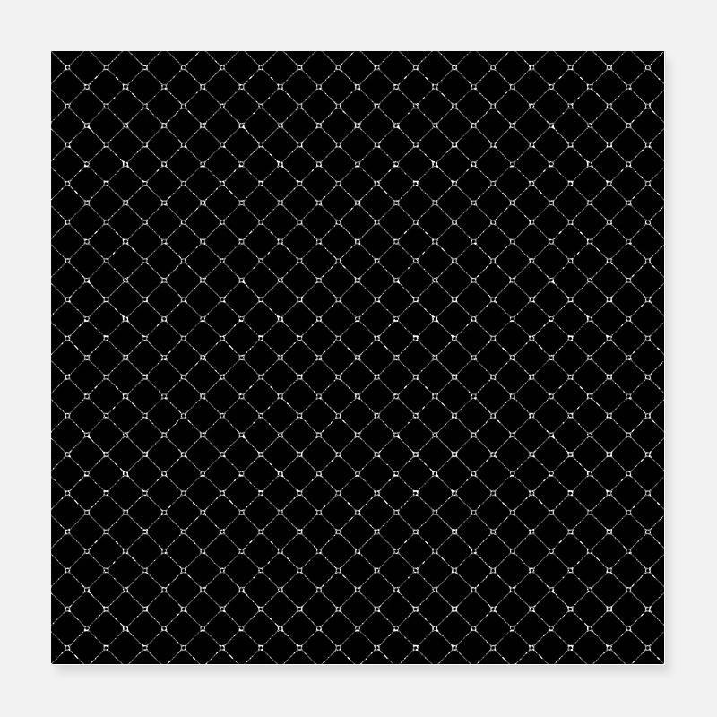Black Glam Glitter Mesh Muster Poster 40x40 cm