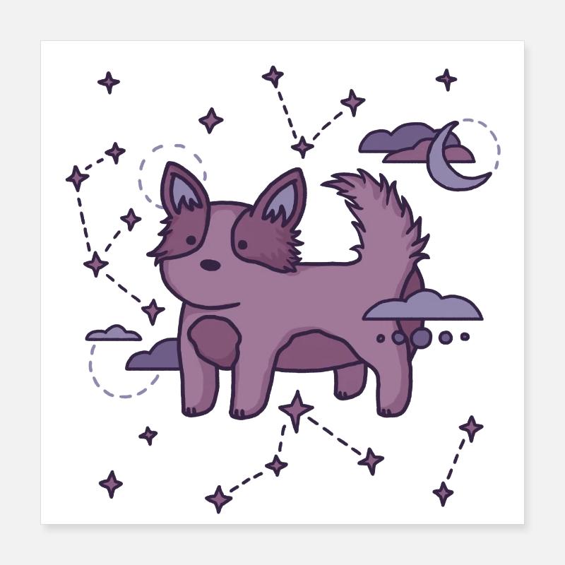 Cute corgi star constellation | illustration Poster 16" x 16" (40x40 cm)
