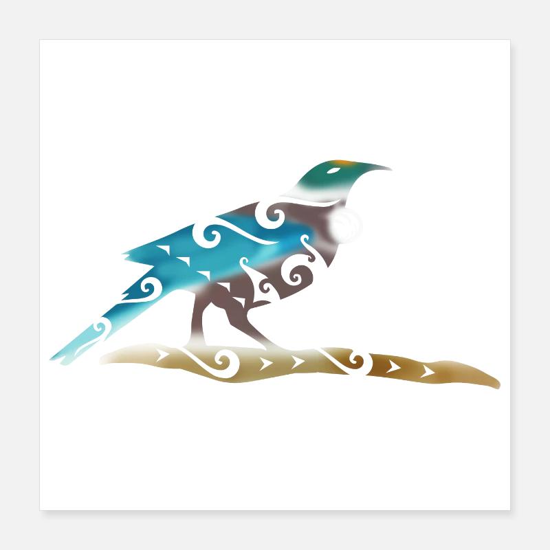 Maori-Segelboot Polynesian Tribal Tattoo Geschenk Poster 40x40 cm