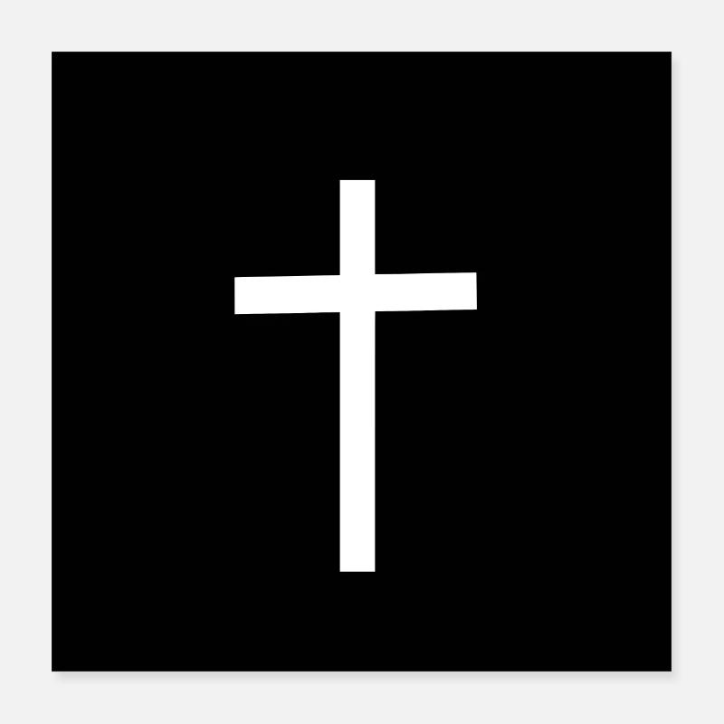 Jésus Croix Blanche Poster 40 x 40 cm