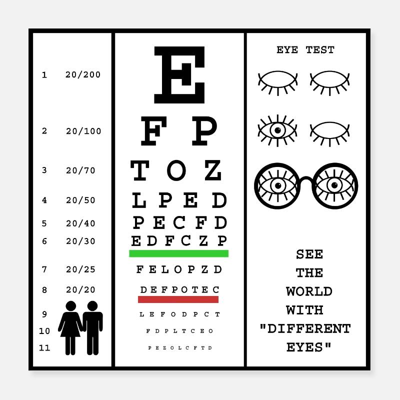 Sehtest Poster 40x40 cm