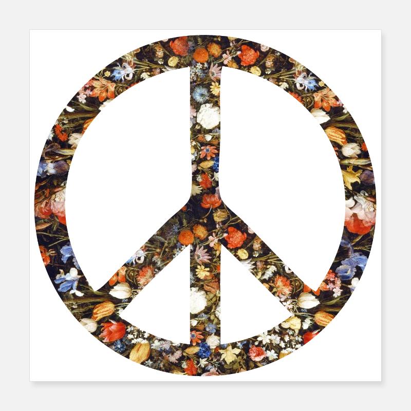 Peacezeichen Friedensbewegung Friedenssymbol Peace Poster 40x40 cm