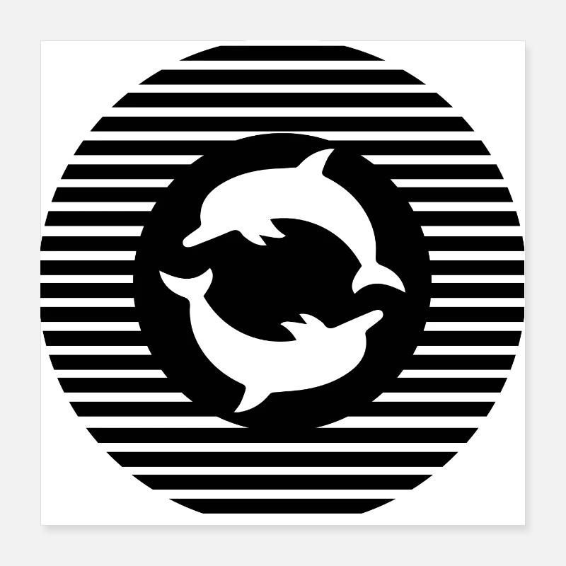 Dolphin Delfine Poster 40x40 cm