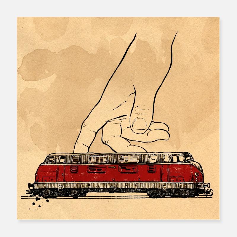 Modelleisenbahn Poster 40x40 cm