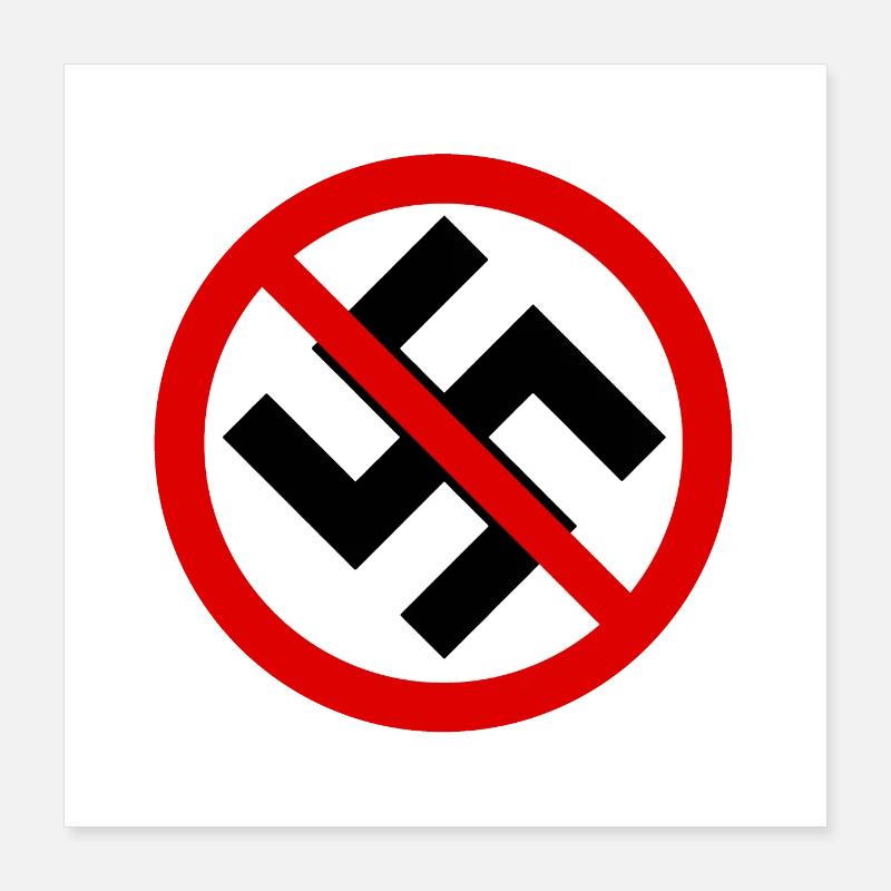 Aucun symbole de croix gammée Poster 40 x 40 cm