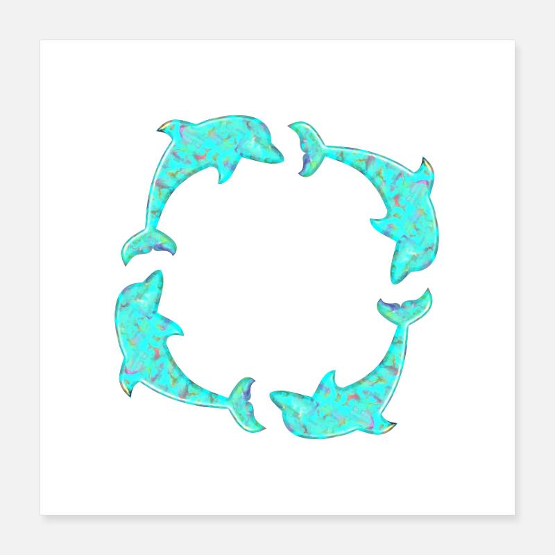 Dolphin Poster 16" x 16" (40x40 cm)