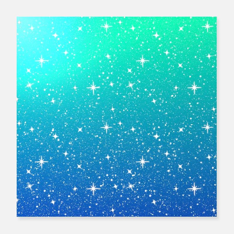 Farbverlauf Sterne Glitzer Hintergrund Poster 40x40 cm