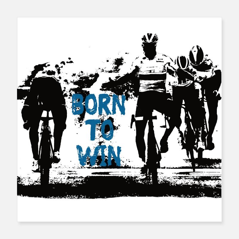 født til at vinde #3 - cykling Poster 40x40 cm