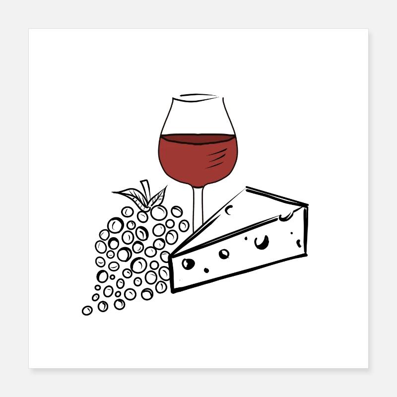 Cheese grape wine Poster 16" x 16" (40x40 cm)