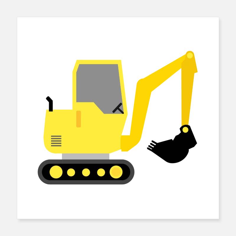 Excavator Poster 16" x 16" (40x40 cm)
