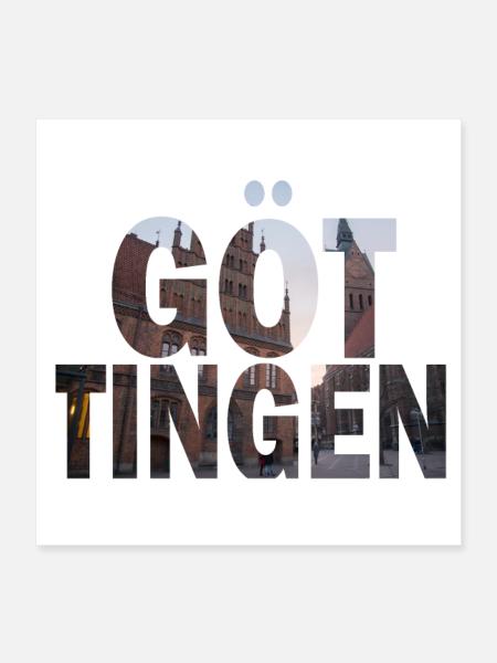 Göttingen Rathaus - Poster 40x40 cm - Weiß - Vorne