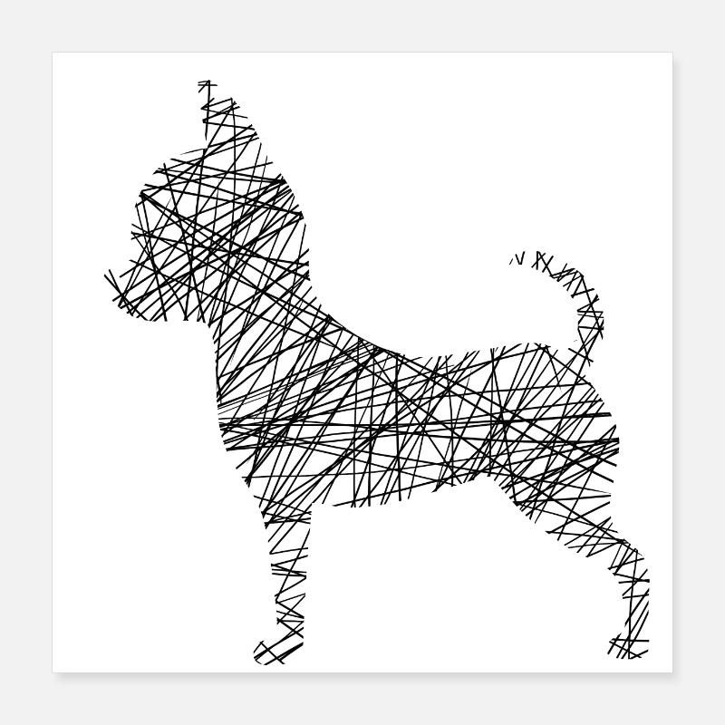 Hund Hunde Hündchen Sticker Poster 40x40 cm