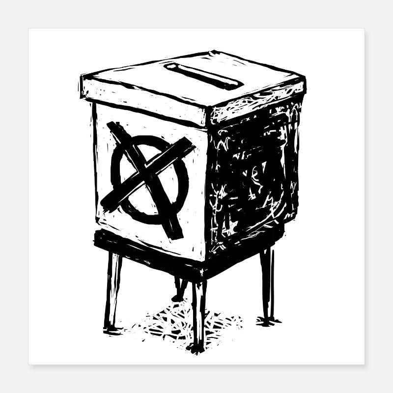 Élection, urne, vote Poster 40 x 40 cm