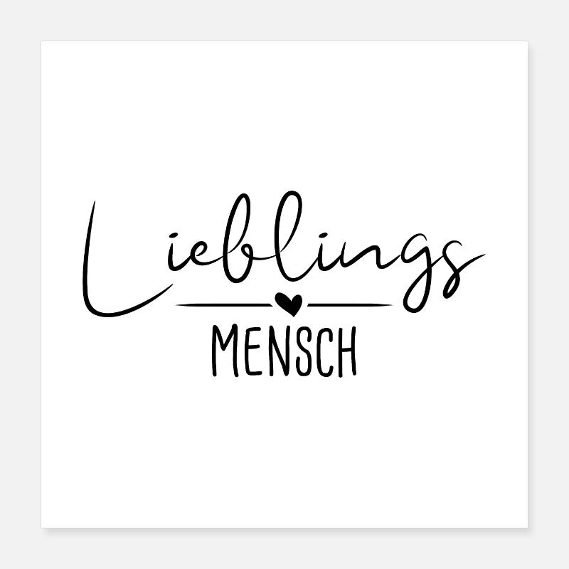Affiche d'écriture de la personne préférée Poster 40 x 40 cm