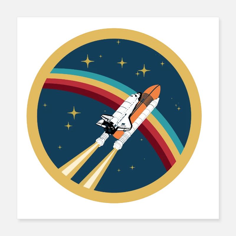 Fantasy Shirt: Space Shuttle, USA, NASA Poster 16" x 16" (40x40 cm)