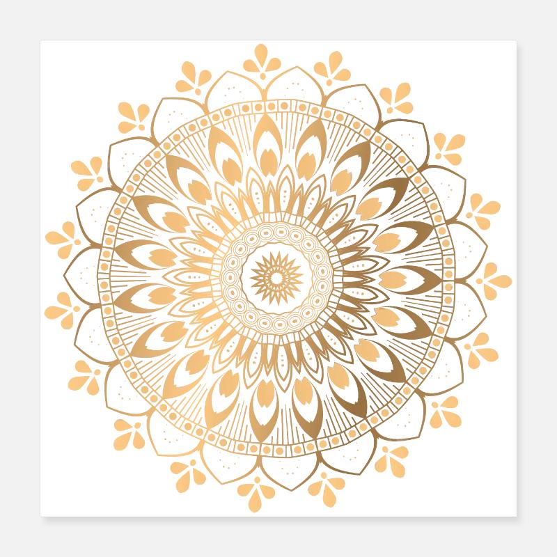 ornement de fleur de mandala de luxe Poster 40 x 40 cm