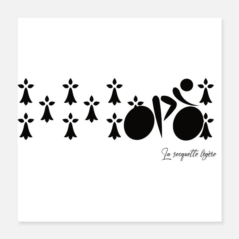 Bretagne Radfahrer Poster 40x40 cm