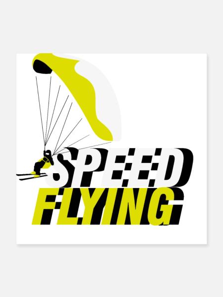 Speed Flying - Poster 40x40 cm - Weiß