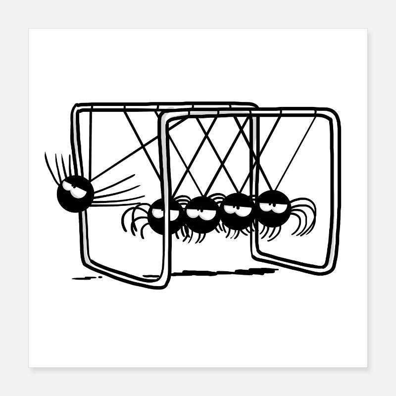 Beth die Spinne - Newtons Pendel Poster 40x40 cm