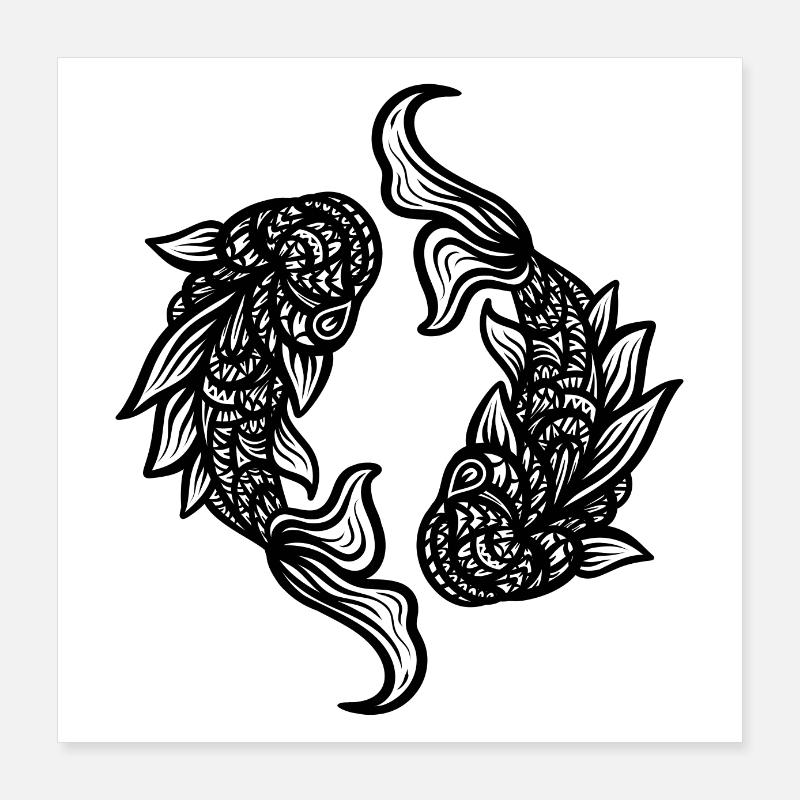 pisces transparent Poster 16" x 16" (40x40 cm)