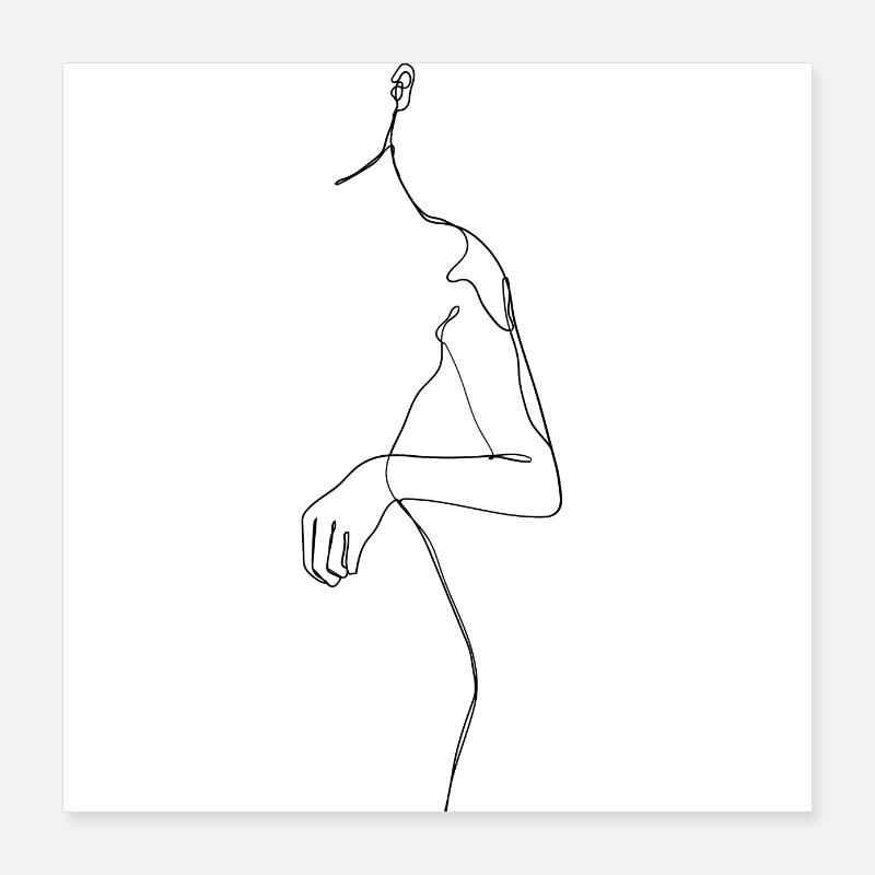 Minimalistic Line Art, Pt. 1 - Beauty & Simplicity Poster 40x40 cm