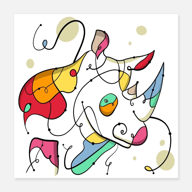 Næsehorn Poster 40x40 cm